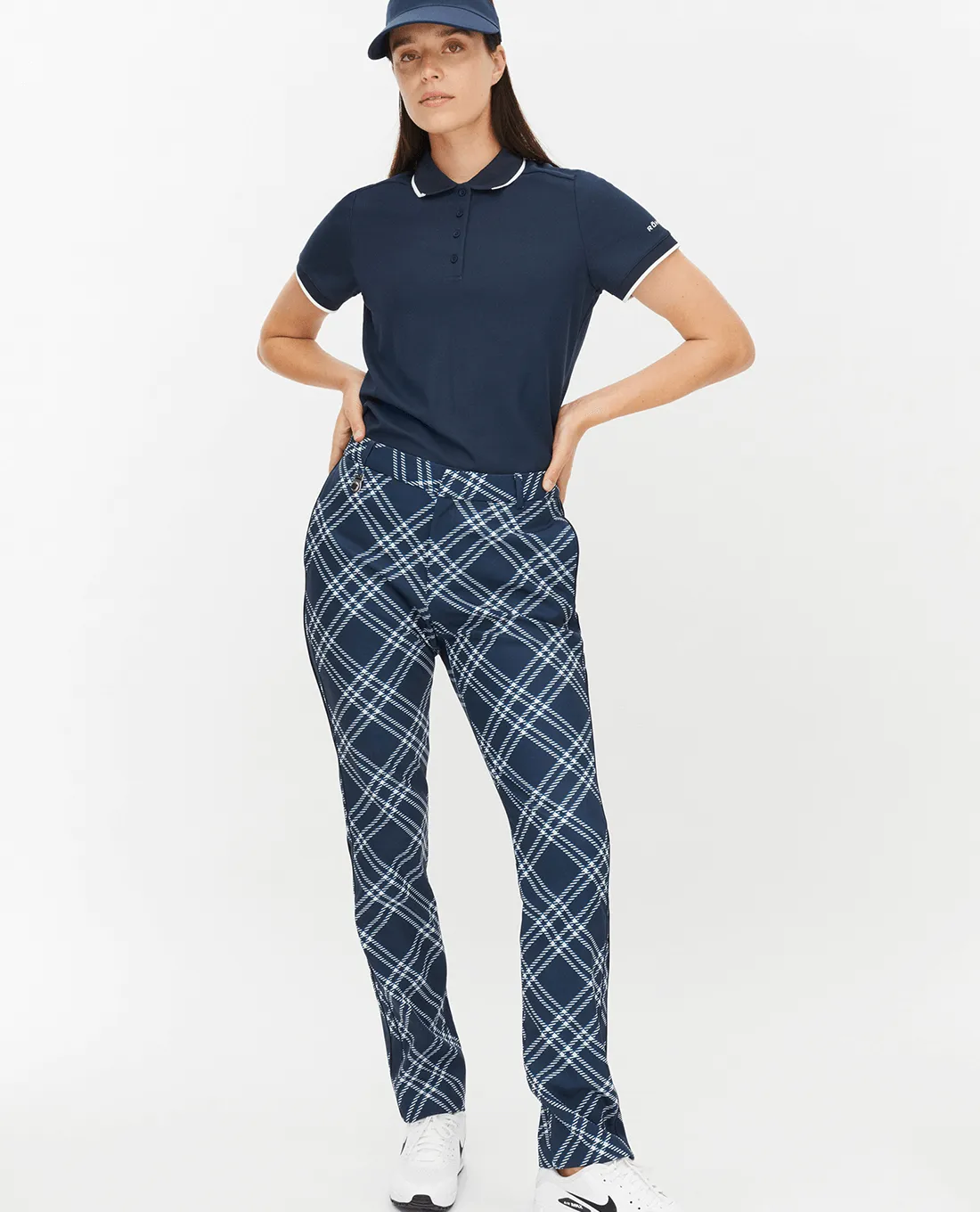 SIZE 10 - ROHNISCH Lexi Winter Trouser 30" Large Check Navy