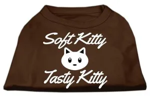 Softy Kitty, Tasty Kitty Screen Print Dog Shirt Brown XL (16)