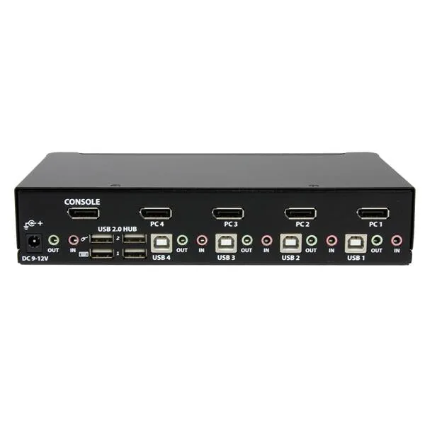 Startech.Com 4 Port Displayport Kvm Switch W/ Audio - Usb, Keyboard, Video, Mouse, Computer Switch Box For 2560X1600 Dp