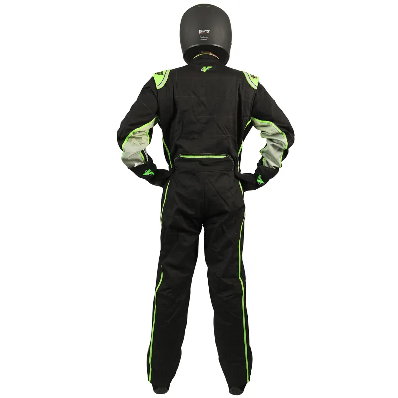 Velocity 5 Race Suit - Black/Fluo Green