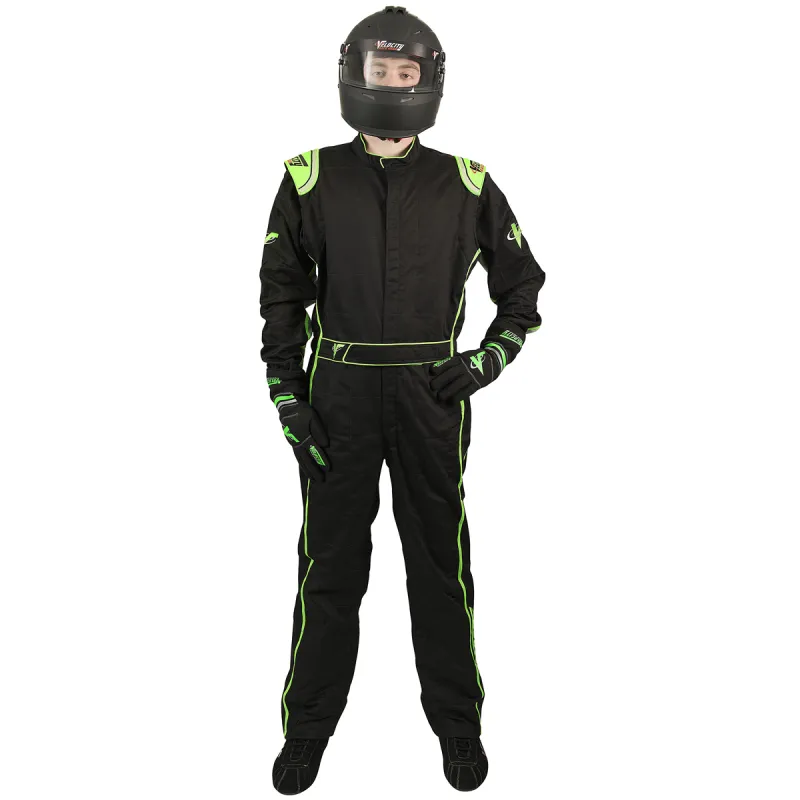 Velocity 5 Race Suit - Black/Fluo Green