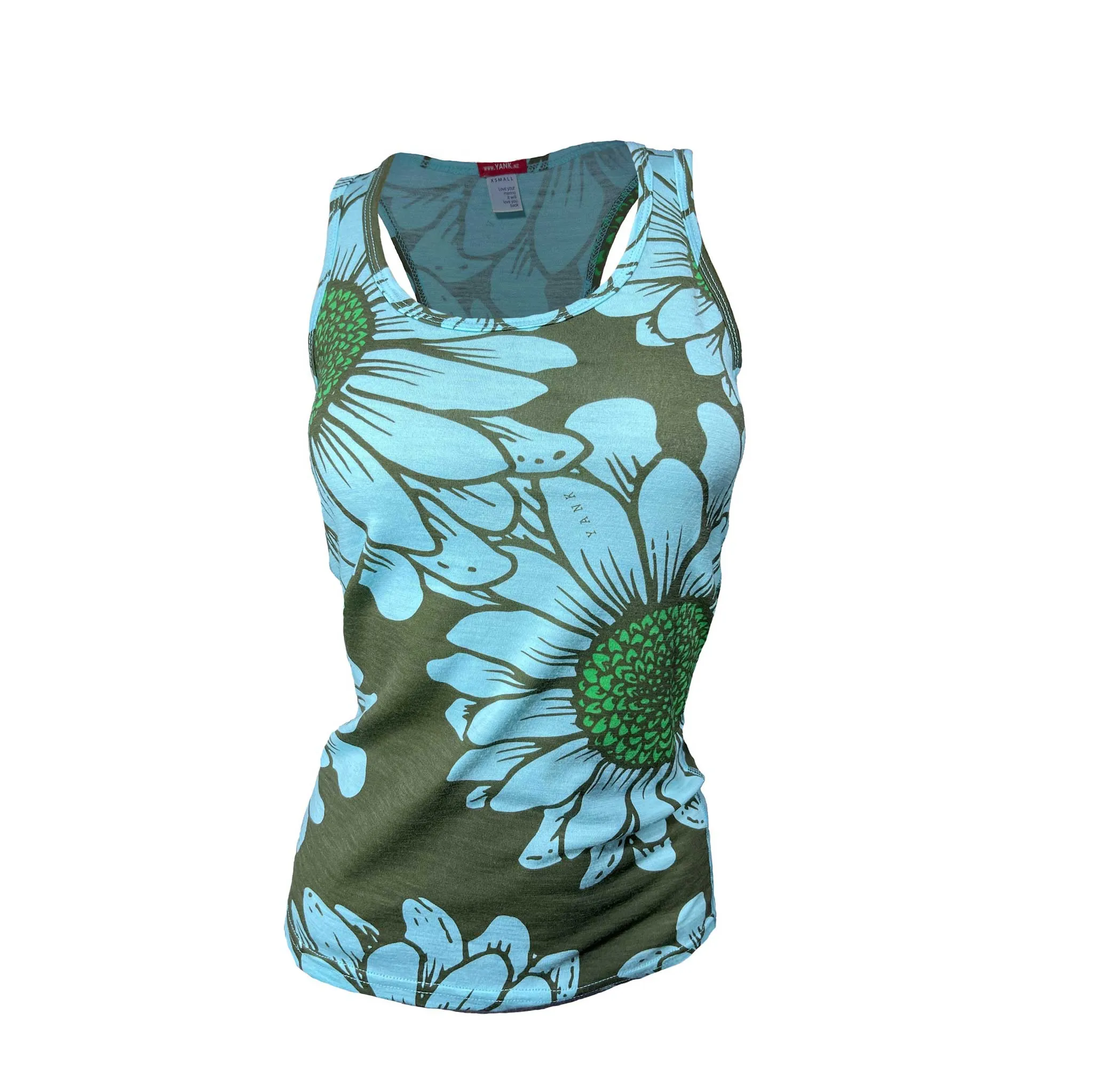 Women's Flower Power Merino Tank Top | Minty As